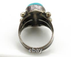 Navajo Ring. 925 Silver Blue Turquoise Native American Artist C. 1980's