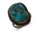 Navajo Ring 925 Silver Blue Turquoise Native American Artist C. 80's