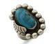 Navajo Ring 925 Silver Blue Turquoise Native American Artist C. 80's