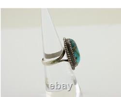Navajo Ring 925 Silver Blue Turquoise Native American Artist C. 80's