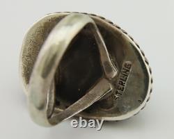 Navajo Ring 925 Silver Blue Turquoise Native American Artist C. 80's