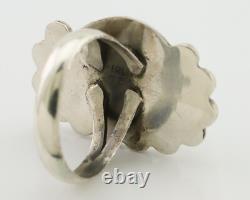 Navajo Ring 925 Silver Blue Turquoise Native American Artist C. 80's