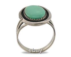 Navajo Ring. 925 Silver Green Turquoise Native American Artist C. 1980's