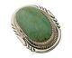 Navajo Ring 925 Silver Green Turquoise Native American Artist C. 80's