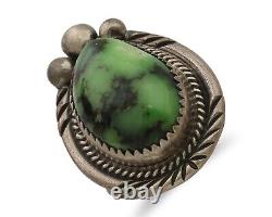 Navajo Ring 925 Silver Green Turquoise Native American Artist C. 80's