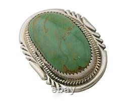 Navajo Ring 925 Silver Green Turquoise Native American Artist C. 80's