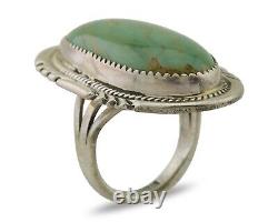 Navajo Ring 925 Silver Green Turquoise Native American Artist C. 80's