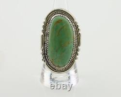 Navajo Ring 925 Silver Green Turquoise Native American Artist C. 80's