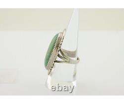 Navajo Ring 925 Silver Green Turquoise Native American Artist C. 80's