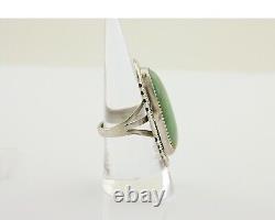 Navajo Ring 925 Silver Green Turquoise Native American Artist C. 80's