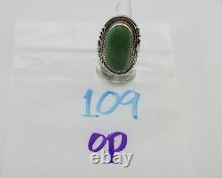 Navajo Ring 925 Silver Green Turquoise Native American Artist C. 80's