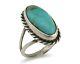 Navajo Ring 925 Silver Kingman Turquoise Artist Native American Signed C. 80's