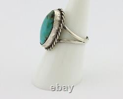 Navajo Ring 925 Silver Kingman Turquoise Artist Native American Signed C. 80's