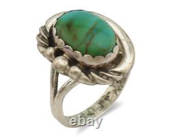 Navajo Ring. 925 Silver Kingman Turquoise Native American Artist C. 1980's