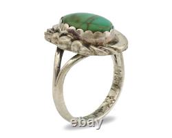 Navajo Ring. 925 Silver Kingman Turquoise Native American Artist C. 1980's