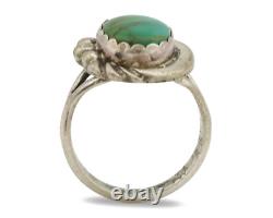 Navajo Ring. 925 Silver Kingman Turquoise Native American Artist C. 1980's