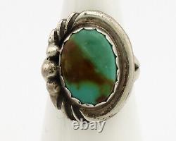 Navajo Ring. 925 Silver Kingman Turquoise Native American Artist C. 1980's