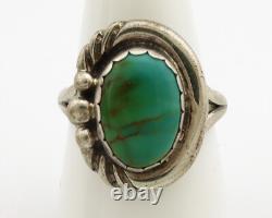 Navajo Ring. 925 Silver Kingman Turquoise Native American Artist C. 1980's
