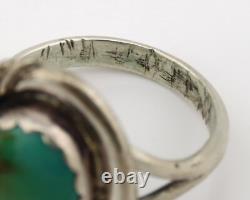 Navajo Ring. 925 Silver Kingman Turquoise Native American Artist C. 1980's