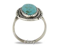Navajo Ring. 925 Silver Kingman Turquoise Native American Artist C. 80's