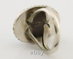 Navajo Ring 925 Silver Kingman Turquoise Native American Artist C. 80's