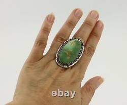Navajo Ring 925 Silver Manassas Turquoise Tobe Turpen Native Artist C. 80's