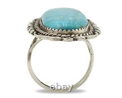 Navajo Ring. 925 Silver Morenci Turquoise Artist Native American C. 80's