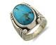 Navajo Ring. 925 Silver Morenci Turquoise Native American Artist C. 80's
