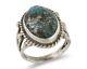 Navajo Ring 925 Silver Morenci Turquoise Native American Artist C. 80's