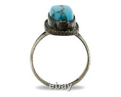 Navajo Ring. 925 Silver Morenci Turquoise Native American Artist C. 80's