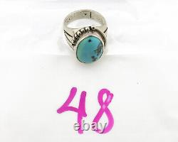 Navajo Ring. 925 Silver Morenci Turquoise Native American Artist C. 80's