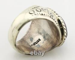 Navajo Ring 925 Silver Natural Blue Lapis Lazuli Native American Artist C. 80's