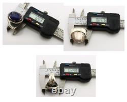 Navajo Ring 925 Silver Natural Blue Lapis Lazuli Native American Artist C. 80's