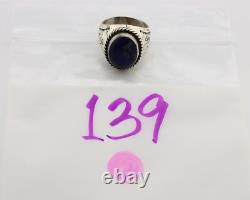 Navajo Ring 925 Silver Natural Blue Lapis Lazuli Native American Artist C. 80's