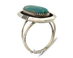 Navajo Ring. 925 Silver Natural Blue Turquoise Native American Artist C. 1980's