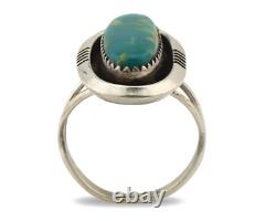 Navajo Ring. 925 Silver Natural Blue Turquoise Native American Artist C. 1980's