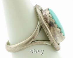 Navajo Ring. 925 Silver Natural Blue Turquoise Native American Artist C. 1980's