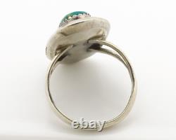 Navajo Ring. 925 Silver Natural Blue Turquoise Native American Artist C. 1980's