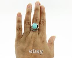 Navajo Ring. 925 Silver Natural Blue Turquoise Native American Artist C. 1980's