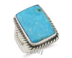 Navajo Ring 925 Silver Natural Blue Turquoise Native American Artist C. 80's