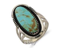 Navajo Ring 925 Silver Natural Blue Turquoise Native American Artist C. 80's