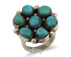 Navajo Ring. 925 Silver Natural Blue Turquoise Native American Artist C. 80's