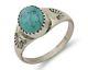 Navajo Ring 925 Silver Natural Blue Turquoise Native American Artist C. 80's