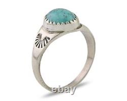 Navajo Ring 925 Silver Natural Blue Turquoise Native American Artist C. 80's