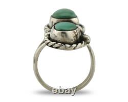 Navajo Ring 925 Silver Natural Blue Turquoise Native American Artist C. 80's
