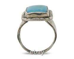 Navajo Ring 925 Silver Natural Blue Turquoise Native American Artist C. 80's