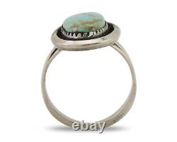 Navajo Ring 925 Silver Natural Blue Turquoise Native American Artist C. 80's