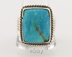Navajo Ring 925 Silver Natural Blue Turquoise Native American Artist C. 80's