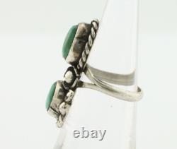 Navajo Ring 925 Silver Natural Blue Turquoise Native American Artist C. 80's