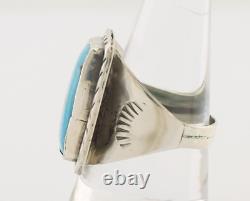 Navajo Ring 925 Silver Natural Blue Turquoise Native American Artist C. 80's